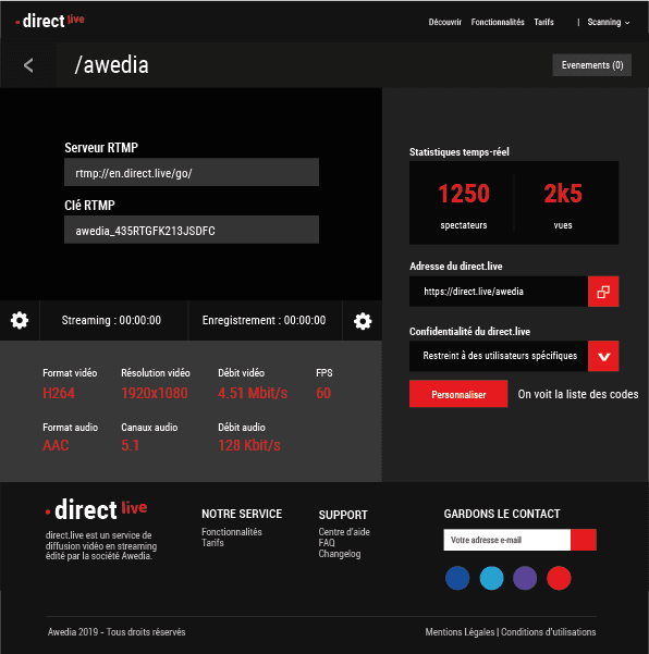 Direct Live old interface16