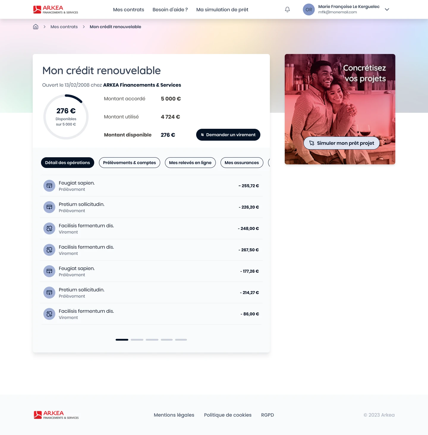 a01 dashboard 1 contrat